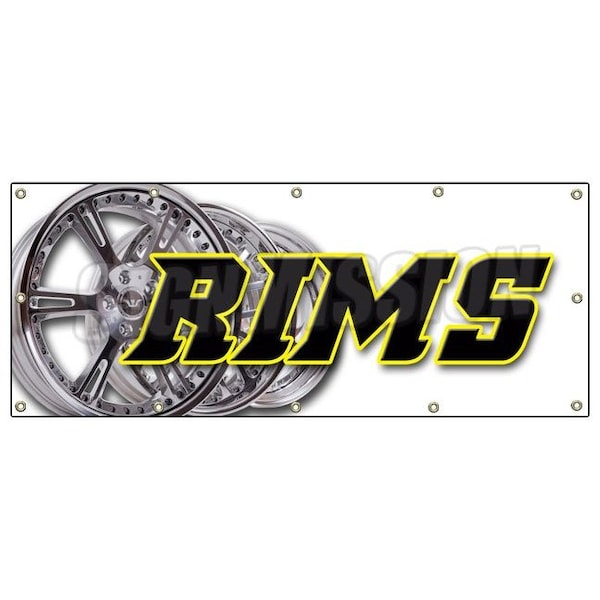 Signmission RIMS BANNER SIGN wheels tires car rims truck suv dubs automotive auto - B-120 RIMS