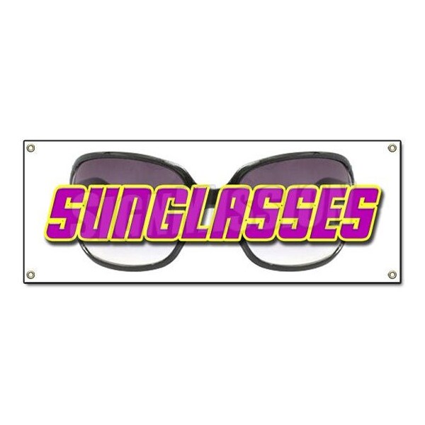 Signmission SUNGLASSES BANNER SIGN sunglass store sale signs sun glasses name brand - B-SUNGLASSES