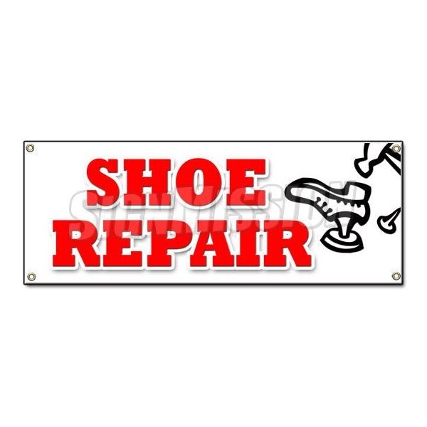 Signmission SHOE REPAIR BANNER SIGN heels soles leather work luggage repair while you wait - B-SHOE REPAIR