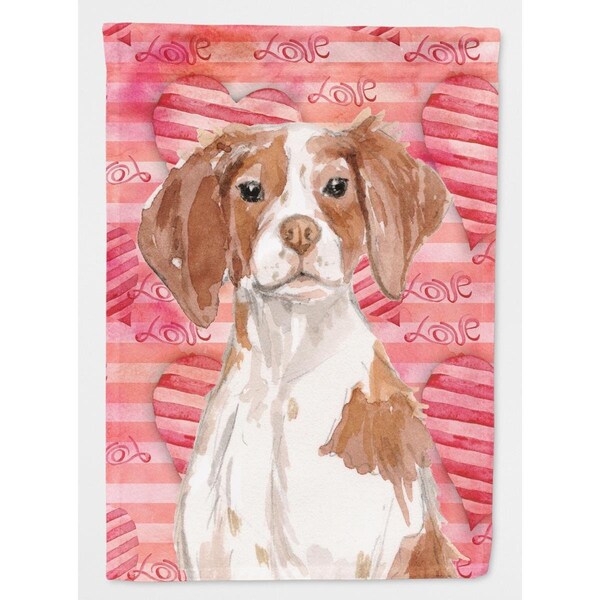 Patioplus Brittany Spaniel Love Flag Canvas House - PA3380998