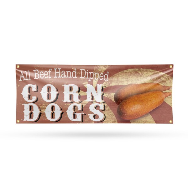 Signmission Corn Dogs, 18 Inch x 48 Inch, Vinyl Banner - B-30529