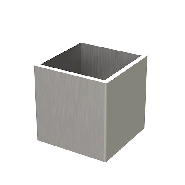 Diseños de Distinción 1" x 1" Square Ferrule - Aluminio Cepillado - 01FRS1010BA1