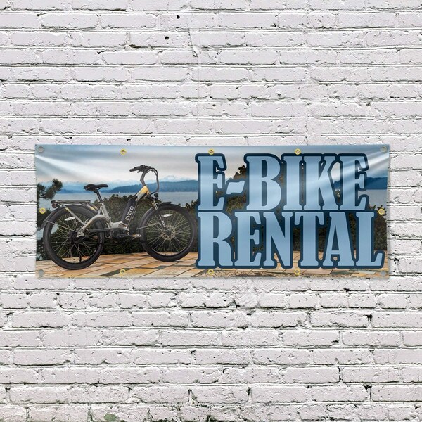 Signmission E Bike Rental, 48 Inch x 120 Inch, Vinyl Banner - B-120-30554