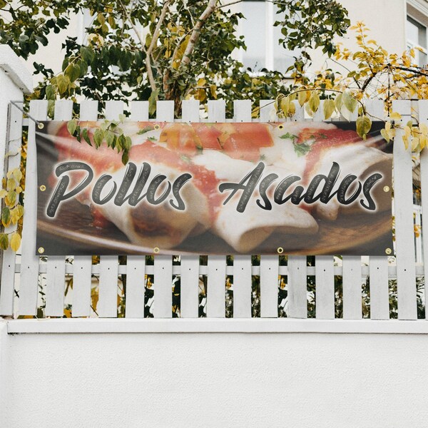 Signmission Pollos Asados, 36 Inch x 96 Inch, Vinyl Banner - B-96-30812