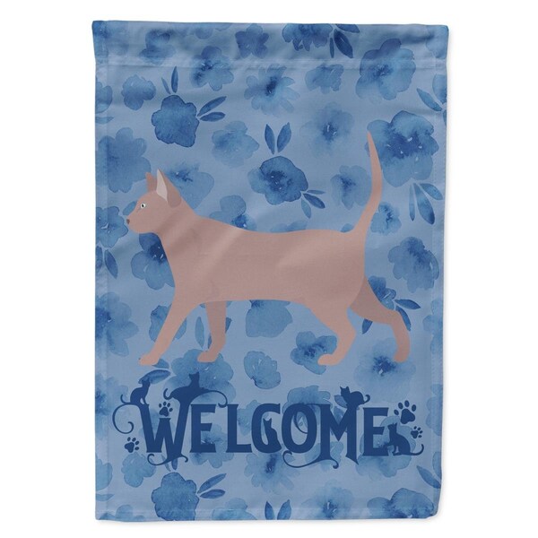 Carolines Treasures 28 x 0.01 x 40 in. Thai Lilac No.2 Cat Welcome Flag Canvas House Size - CK4994CHF