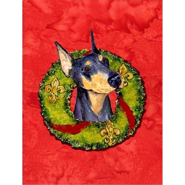 Carolines Treasures 28 x 40 In. Doberman Flag Canvas- House Size - SS4184CHF