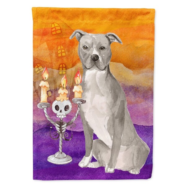 Carolines Treasures Hallween Staffordshire Bull Terrier Flag Canvas House Size - CK3194CHF