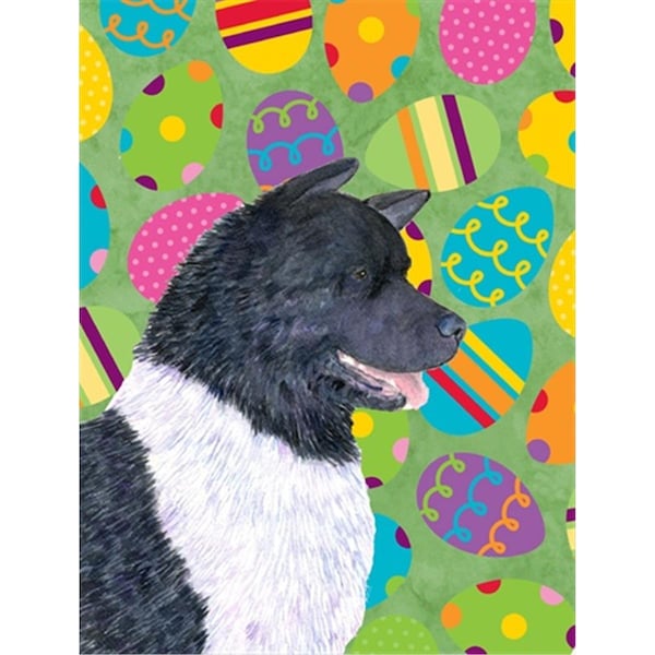 Carolines Treasures 28 x 40 In. Akita Easter Eggstravaganza Flag Canvas- House Size - SS4866CHF