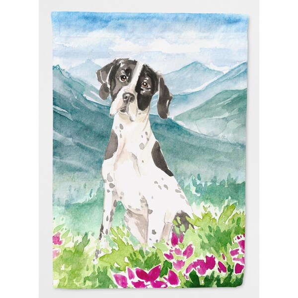 Carolines Treasures Mountain Flowers English Pointer Flag Canvas House Size - CK2538CHF