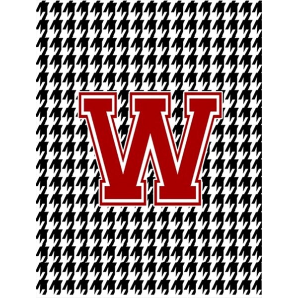 Patioplus 11 x 15 in. Houndstooth Black W Monogram Initial Garden Size Flag - PA893721