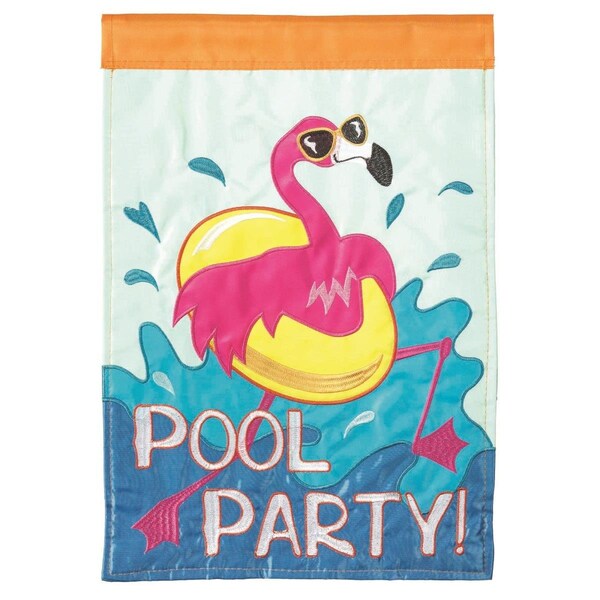 Dicksons 13 x 18 in Flag Double Applique Pool Party Polyester Garden - M011139