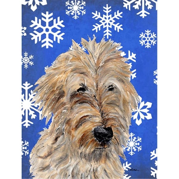 Patioplus Golden Doodle 2 Winter Snowflakes Flag Garden Size - PA253290
