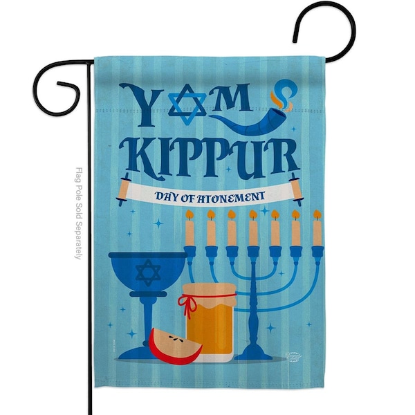 Cuadrilatero Day of Atonement Religious Yom Kippur Double-Sided Decorative Garden Flag, Multi Color - CU3891037
