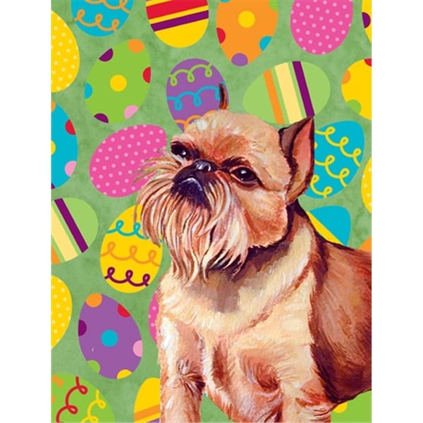 Patioplus 11 x 15 in. Brussels Griffon Easter Eggtravaganza Garden Size Flag - PA251878
