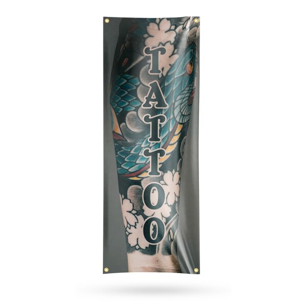 Signmission Tattoo Vertical, 18 Inch x 48 Inch, Vinyl Banner - B-30882