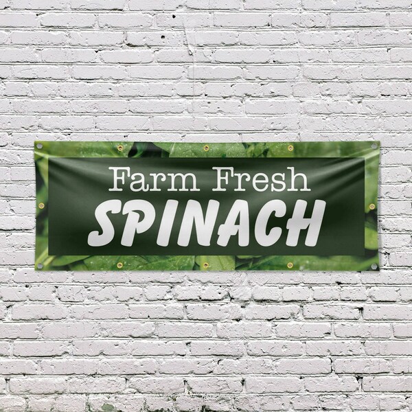 Signmission Farm Fresh Spinach, 48 Inch x 120 Inch, Vinyl Banner - B-120-30615