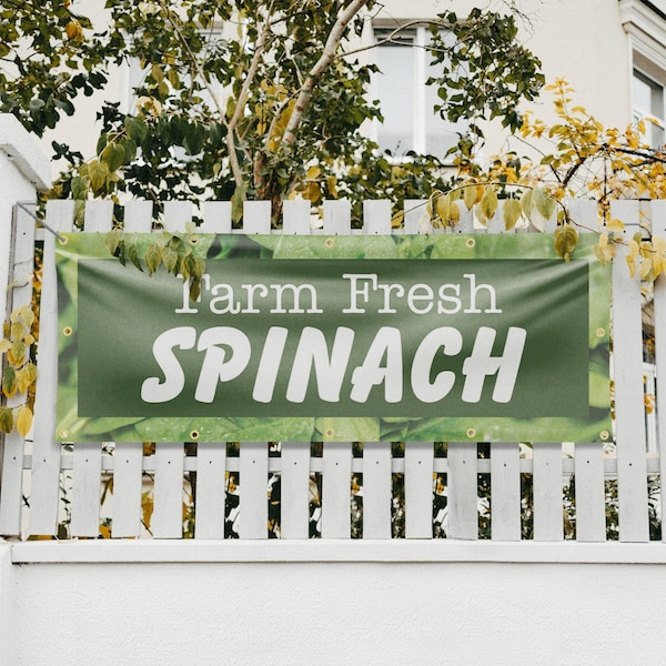 Signmission Farm Fresh Spinach, 48 Inch x 120 Inch, Vinyl Banner - B-120-30615