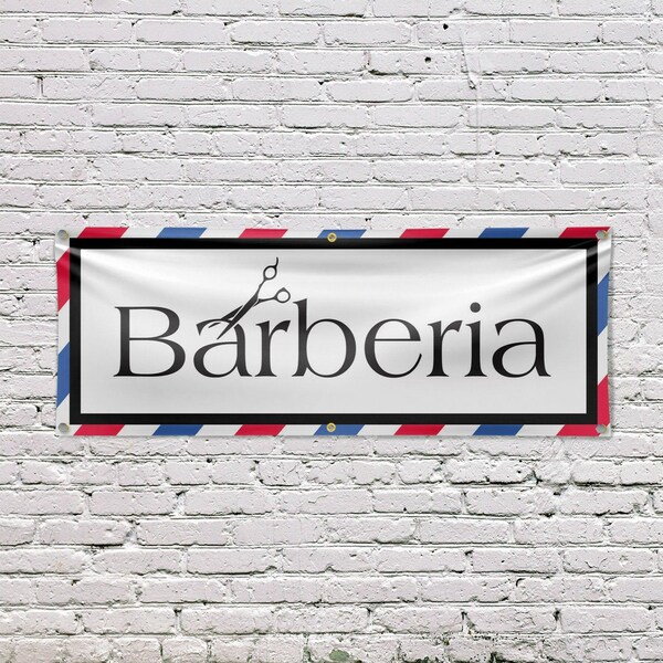 Signmission Barberia, 24 Inch x 72 Inch, Vinyl Banner - B-72-30482