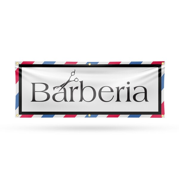 Signmission Barberia, 24 Inch x 72 Inch, Vinyl Banner - B-72-30482