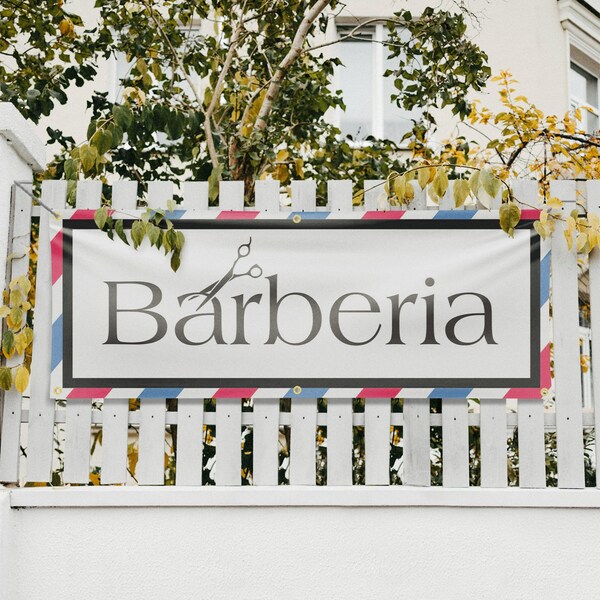 Signmission Barberia, 24 Inch x 72 Inch, Vinyl Banner - B-72-30482
