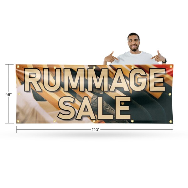 Signmission Rummage Sale, 48 Inch x 120 Inch, Vinyl Banner - B-120-30840