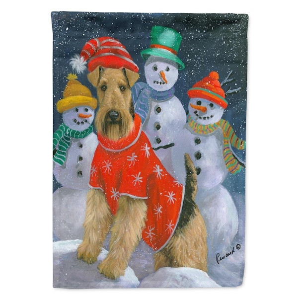 Carolines Treasures 11 x 0.01 x 15 in. Airedale Snowpeople Christmas Garden Flag - PPP3005GF