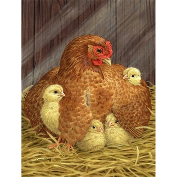 Carolines Treasures My Little Chickadees With Hen Chicken Flag Garden Size - ASA2011GF