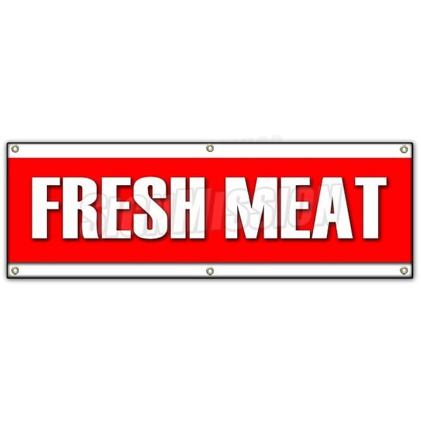 Signmission FRESH MEAT BANNER SIGN butcher steak beef chicken pork ground - B-72 FRESH MEAT