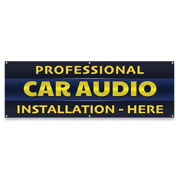 Signmission Professional Car Audio Installation Banner Concession Stand Food Truck Single Sided - B-72-30136