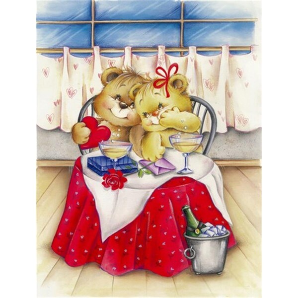 Patioplus Teddy Bears in Love Valentines Day Flag Garden Size - PA254300