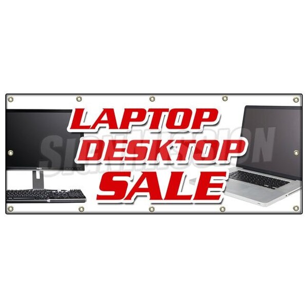 Signmission LAPTOP DESKTOP SALE BANNER SIGN computers netbooks notebook windows - B-120 LAPTOP DESKTOP SALE