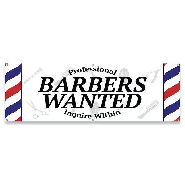 Signmission Professional Barbers Wanted Banner Concession Stand Food Truck Single Sided - B-72-30135