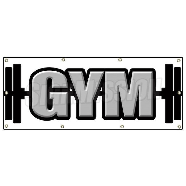 Signmission GYM BANNER SIGN gymnasium workout health club exercise weights - B-96 GYM
