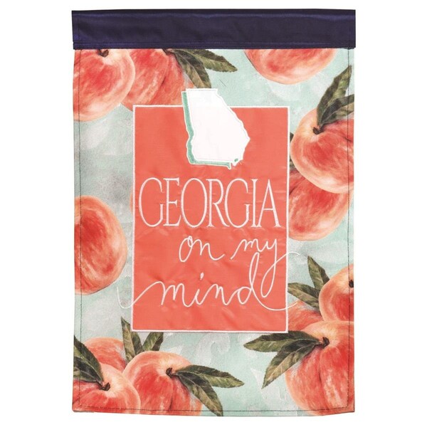 Magnolia Gardens 29 x 42 in Georgia Peaches Double Applique Garden Flag Large - M001254