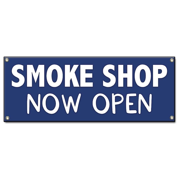 Signmission Smoke Shop Now Open, 48 Inch x 120 Inch, Banner - B-120-30156