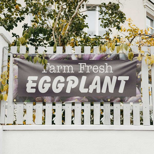 Signmission Farm Fresh Eggplant, 48 Inch x 120 Inch, Vinyl Banner - B-120-30591
