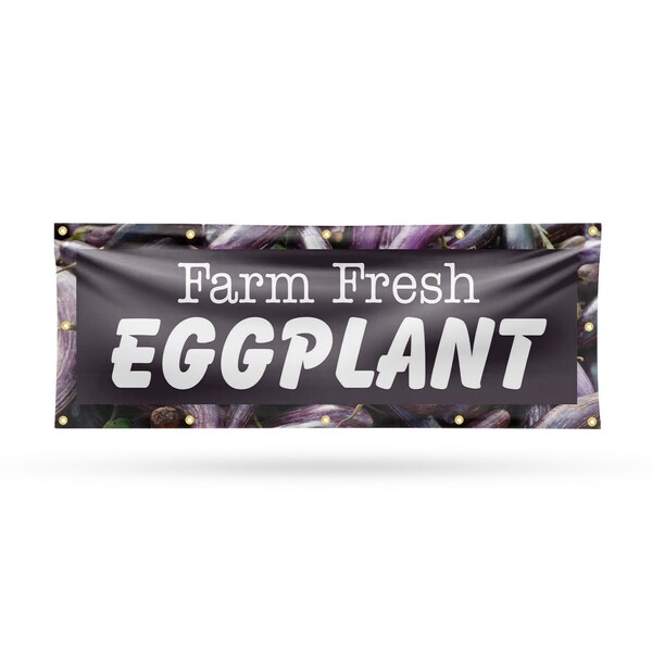 Signmission Farm Fresh Eggplant, 48 Inch x 120 Inch, Vinyl Banner - B-120-30591