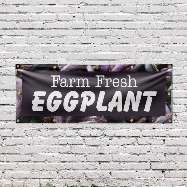 Signmission Farm Fresh Eggplant, 48 Inch x 120 Inch, Vinyl Banner - B-120-30591