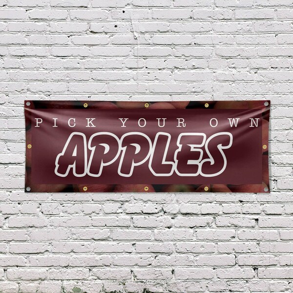 Signmission Pick Your Own Apples, 48 Inch x 120 Inch, Vinyl Banner - B-120-30788