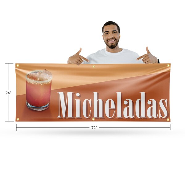 Signmission Micheladas, 24 Inch x 72 Inch, Vinyl Banner - B-72-30739