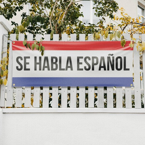 Signmission Se Habla Espanol, 18 Inch x 48 Inch, Vinyl Banner - B-30849