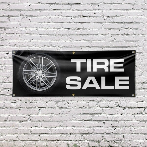 Signmission Tire Sale, 24 Inch x 72 Inch, Vinyl Banner - B-72-30891