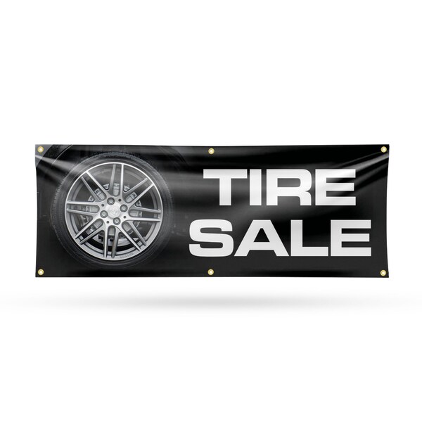 Signmission Tire Sale, 24 Inch x 72 Inch, Vinyl Banner - B-72-30891
