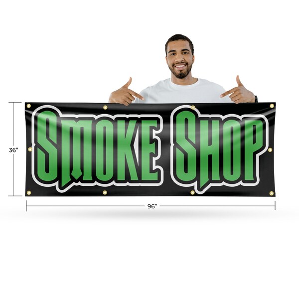 Signmission Smoke Shop, 36 Inch x 96 Inch, Vinyl Banner - B-96-30860