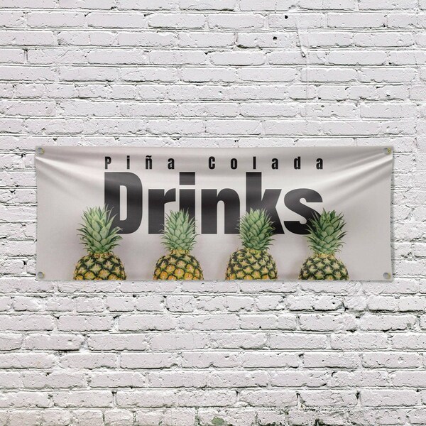 Signmission Pina Colada Drinks, 18 Inch x 48 Inch, Vinyl Banner - B-30803