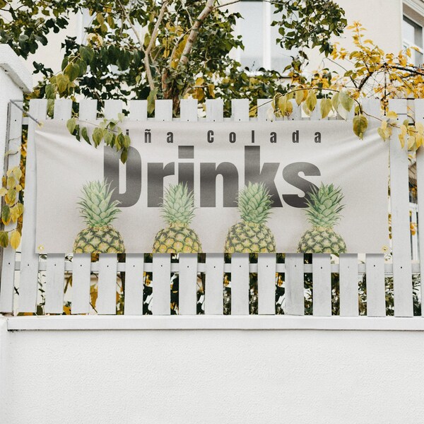Signmission Pina Colada Drinks, 18 Inch x 48 Inch, Vinyl Banner - B-30803