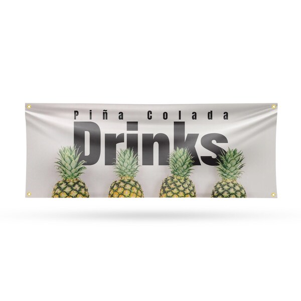 Signmission Pina Colada Drinks, 18 Inch x 48 Inch, Vinyl Banner - B-30803
