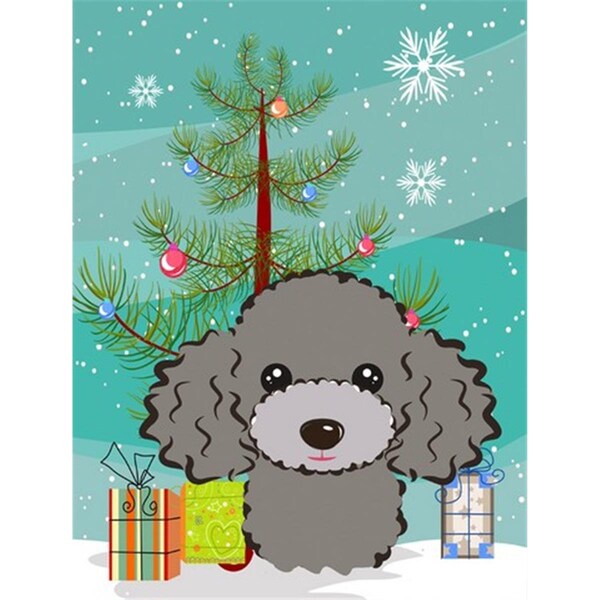 Patioplus Christmas Tree And Silver Gray Poodle Flag Garden Size - PA253212