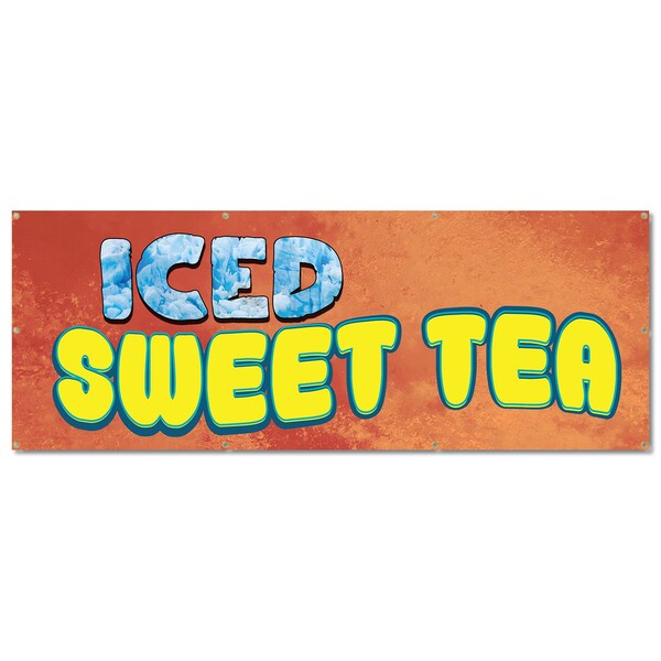 Signmission Iced Sweet Tea, 36 Inch, Banner - B-96-30397