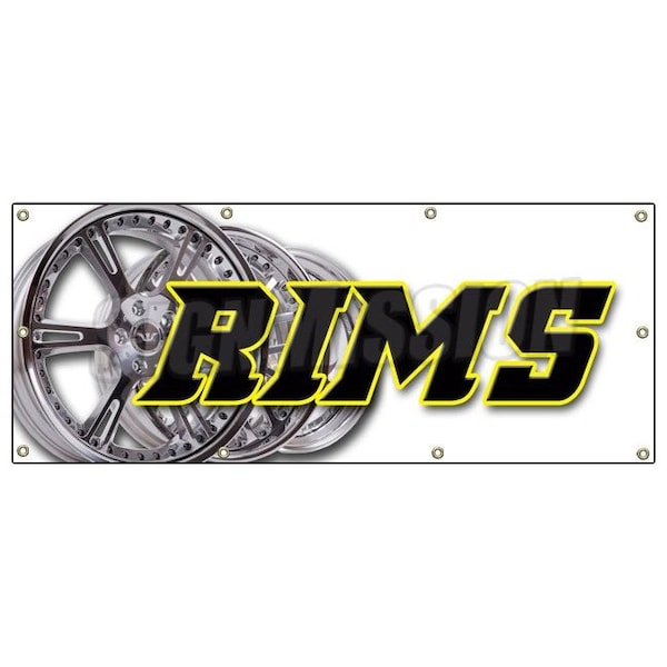 Signmission RIMS BANNER SIGN wheels tires car rims truck suv dubs automotive auto - B-96 RIMS
